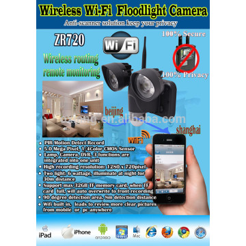 2015 brasilianische heiß verkaufende neue Produkte Nachtsicht-WLAN-IP-Kamera externe Überwachungskamera mit LED-Licht und Bewegungssensor